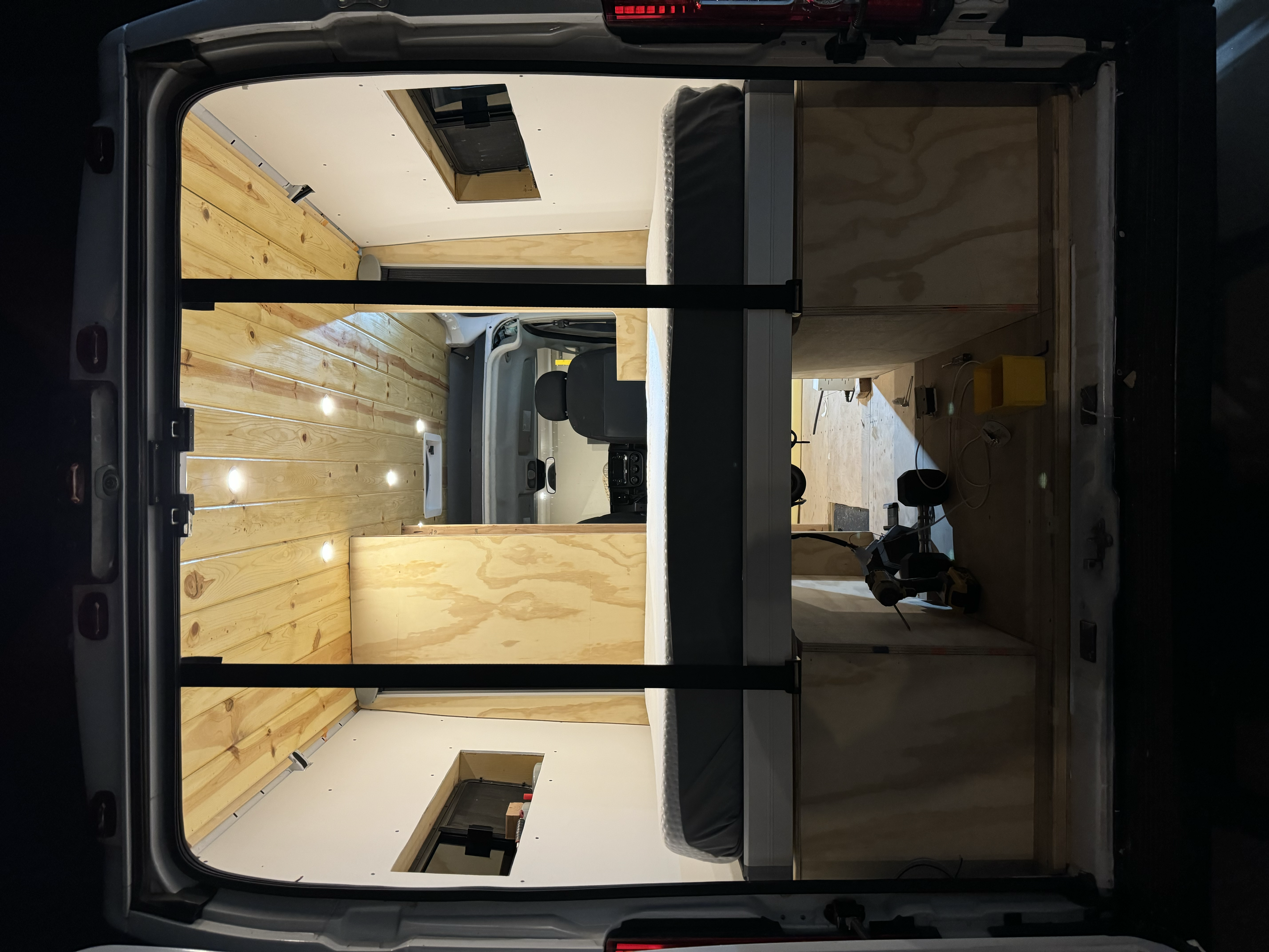 Bed in sleeping position