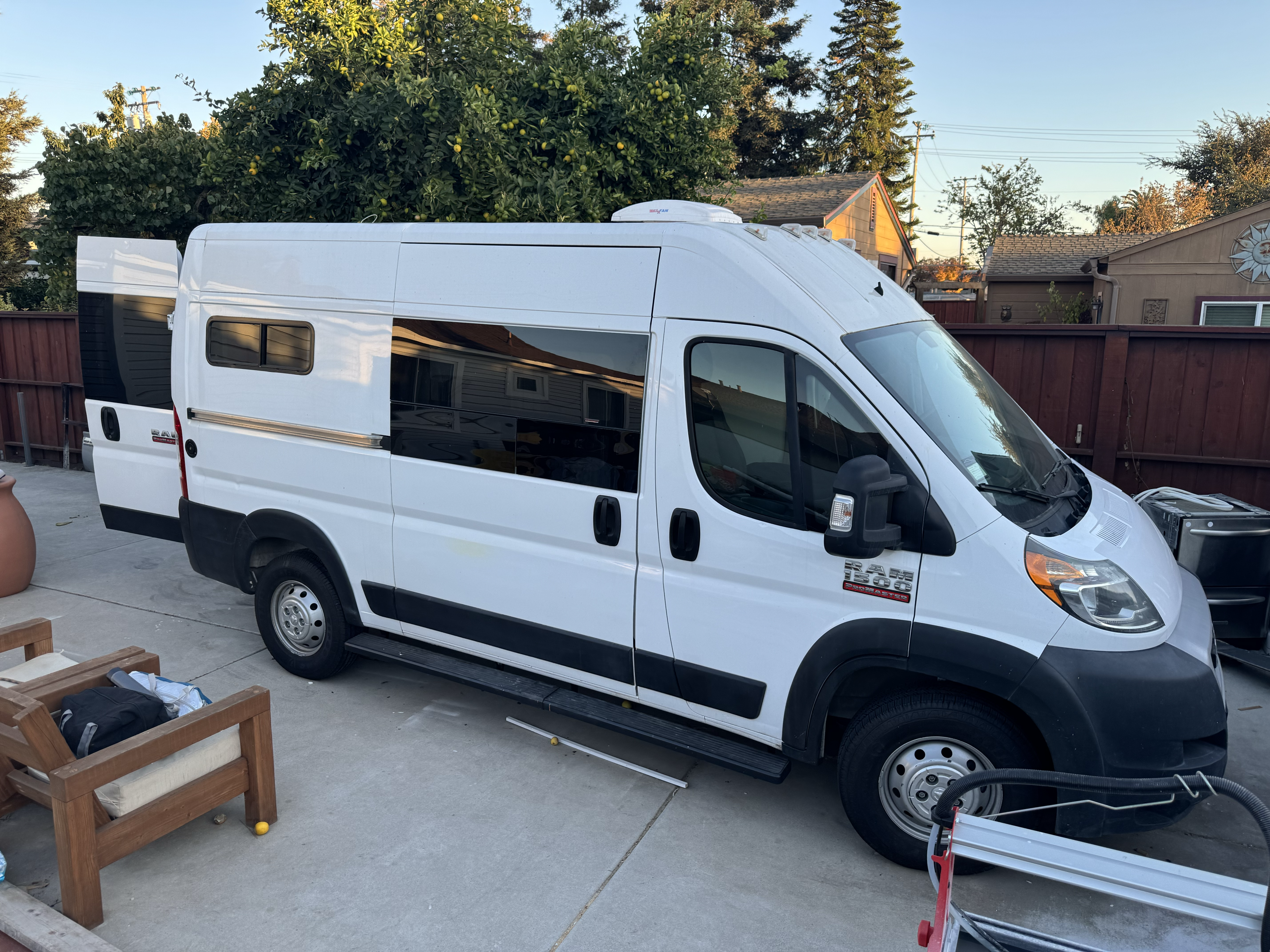 Exterior view of the completed van