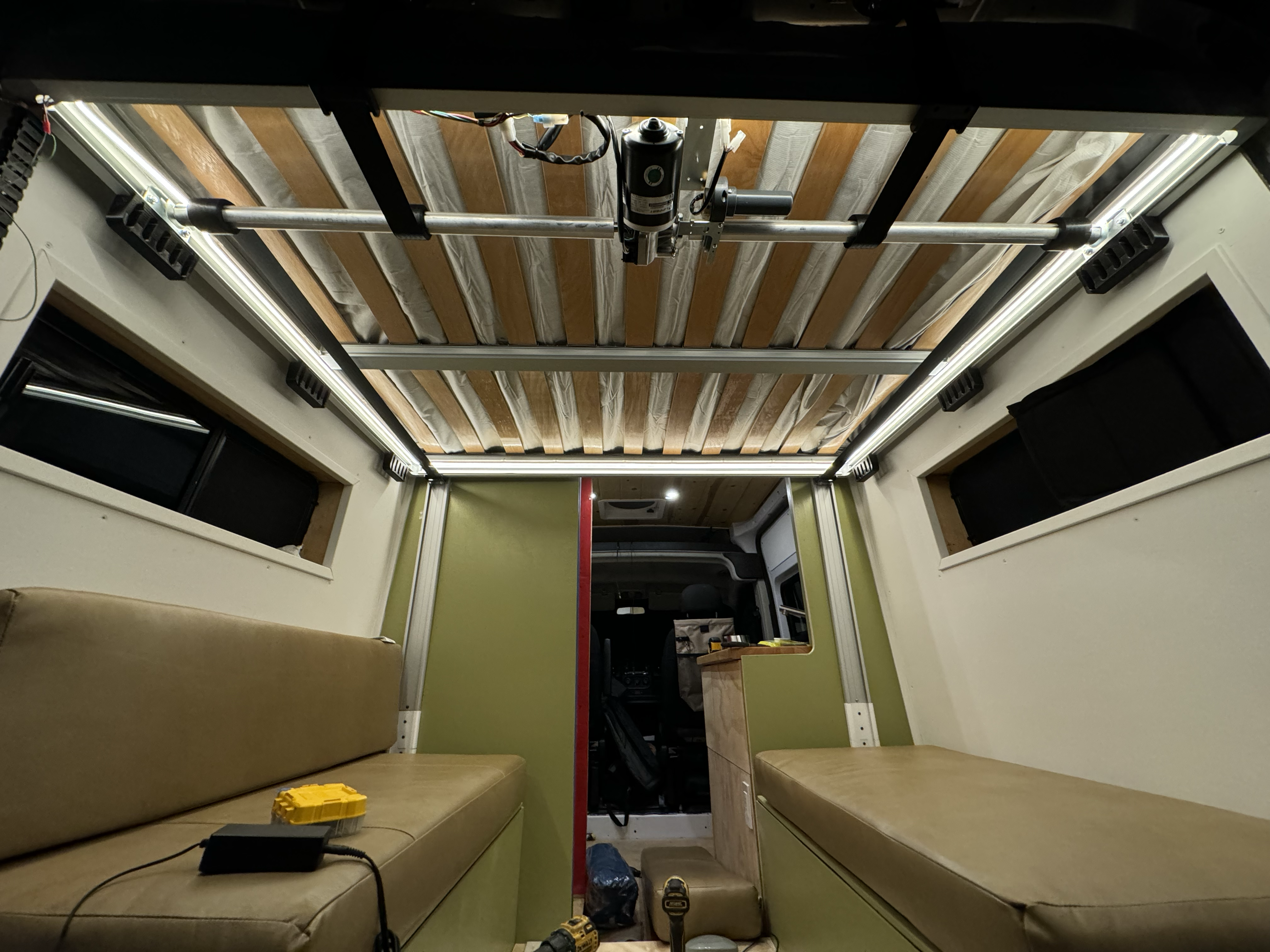 LED lighting under the elevated bed